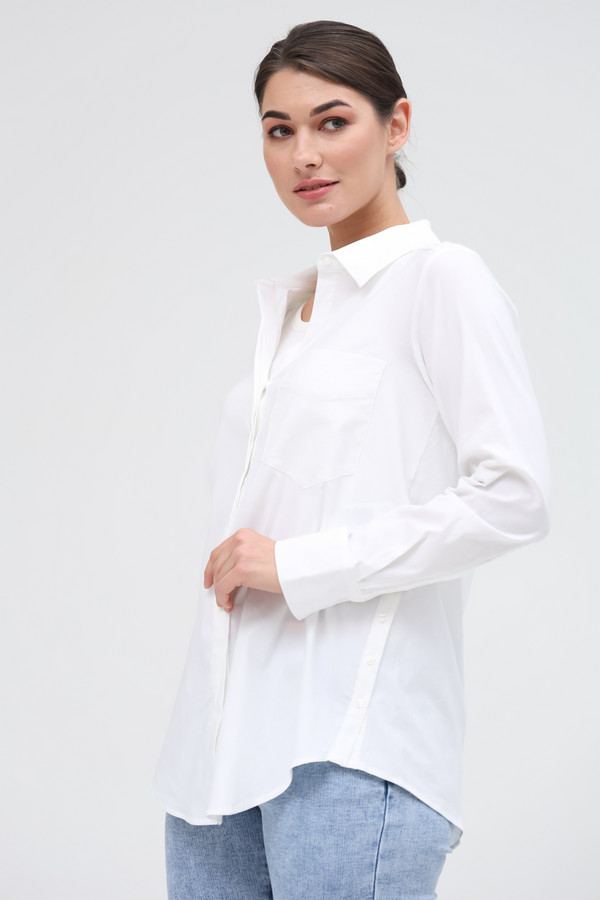Рубашка с длинным рукавом Via Appia, размер 52, цвет белый - фото 3