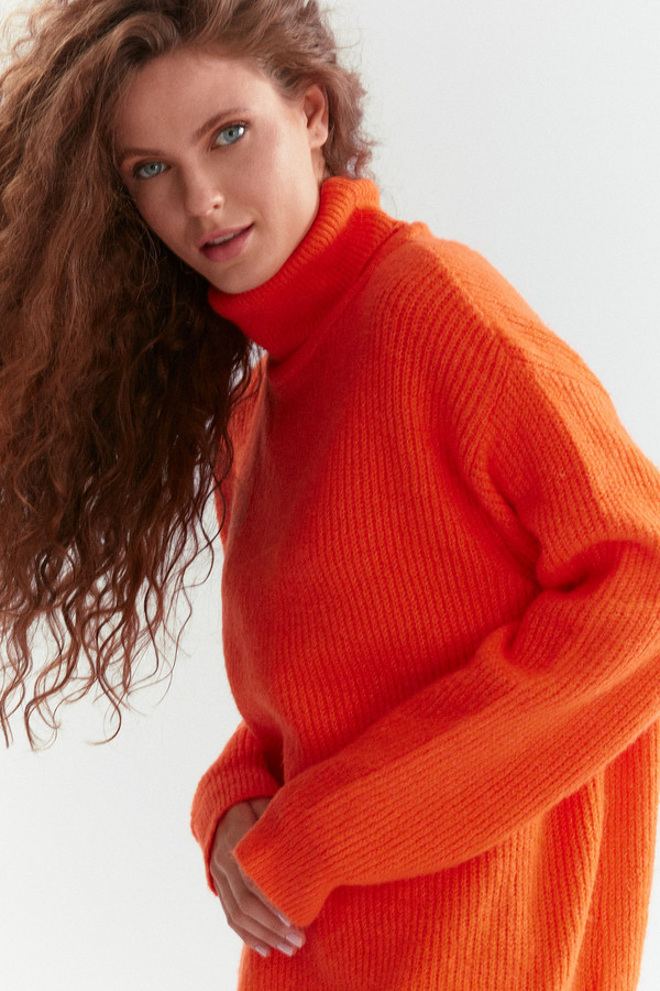 Пуловер MYLIKE, размер 42-50, цвет оранжевый - фото 4