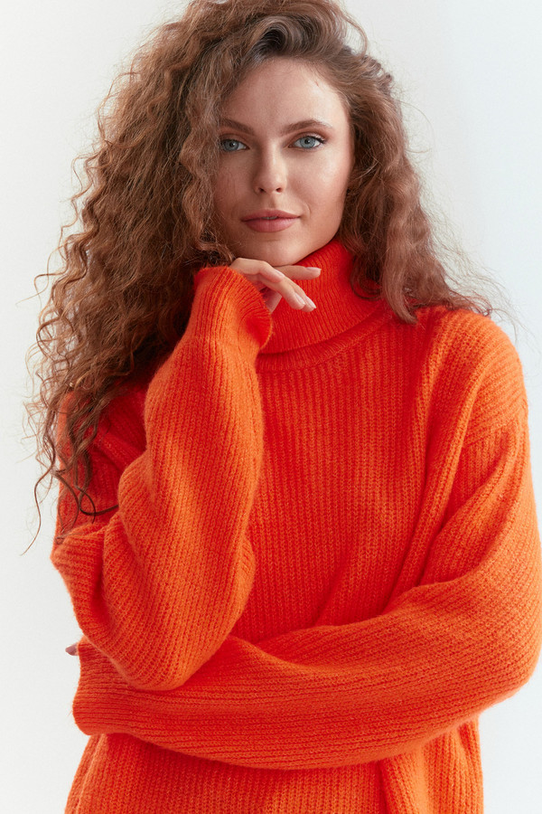 Пуловер MYLIKE, размер 42-50, цвет оранжевый - фото 2