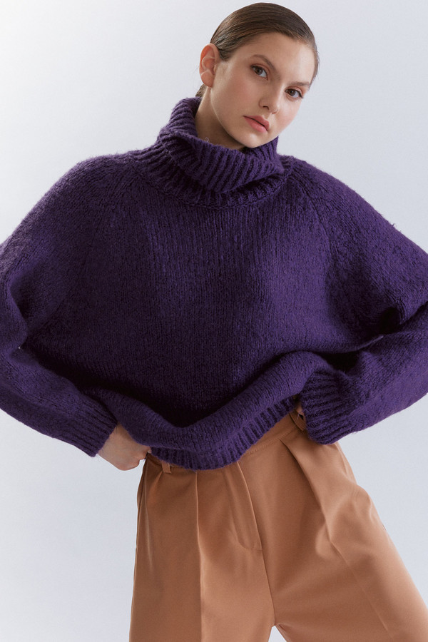 Пуловер MYLIKE, размер 42-50, цвет фиолетовый - фото 1