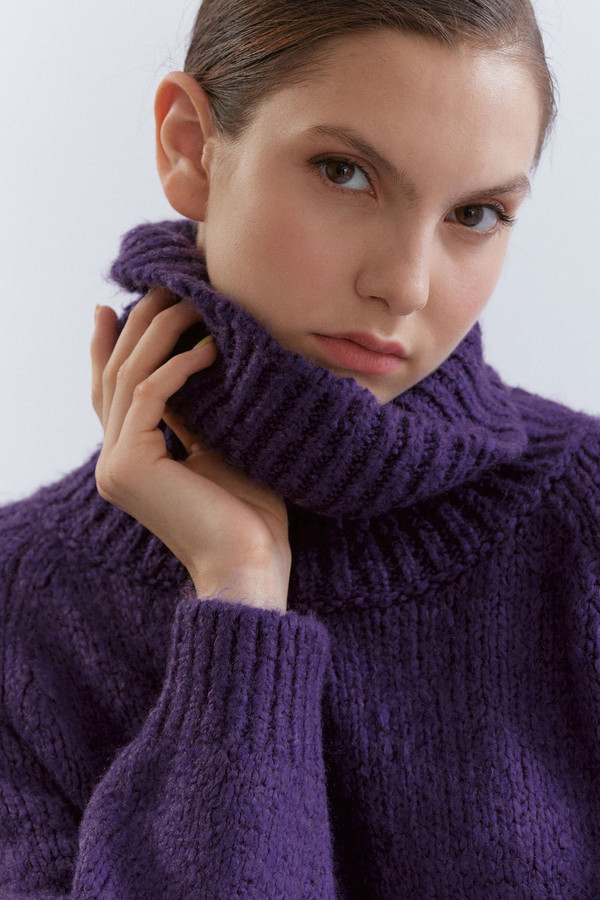Пуловер MYLIKE, размер 42-50, цвет фиолетовый - фото 4