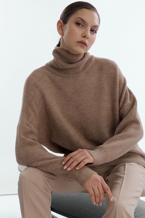 Пуловер MYLIKE, размер 42-50, цвет коричневый - фото 1