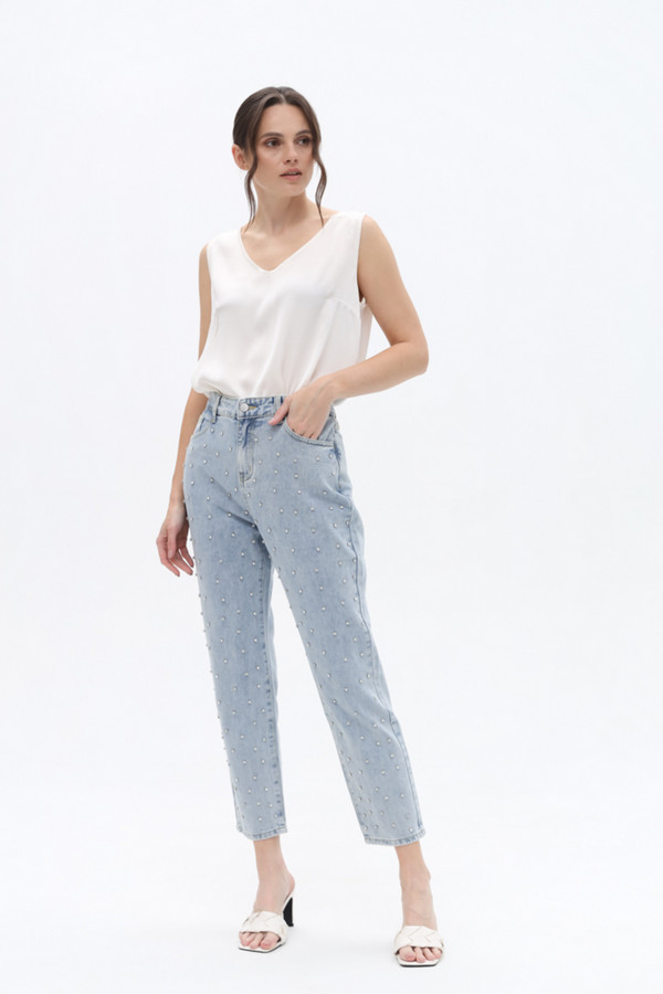 Модные джинсы Apart, размер 42, цвет голубой - фото 2