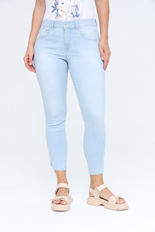 Модные джинсы Angels, размер 52, цвет голубой