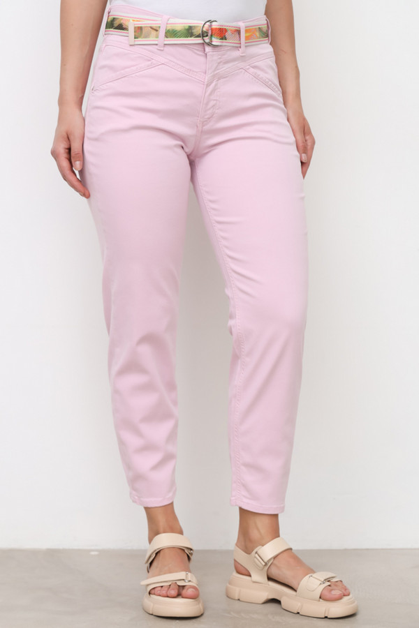 Модные джинсы Toni collection, размер 48, цвет розовый - фото 3