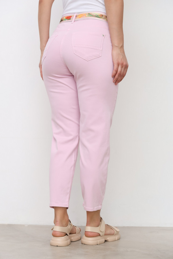Модные джинсы Toni collection, размер 48, цвет розовый - фото 4