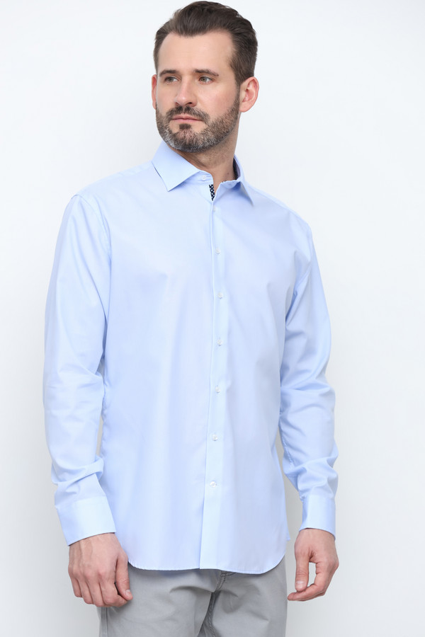 Рубашка с длинным рукавом Seidensticker, размер ворот 40, плечи 48, цвет голубой - фото 3