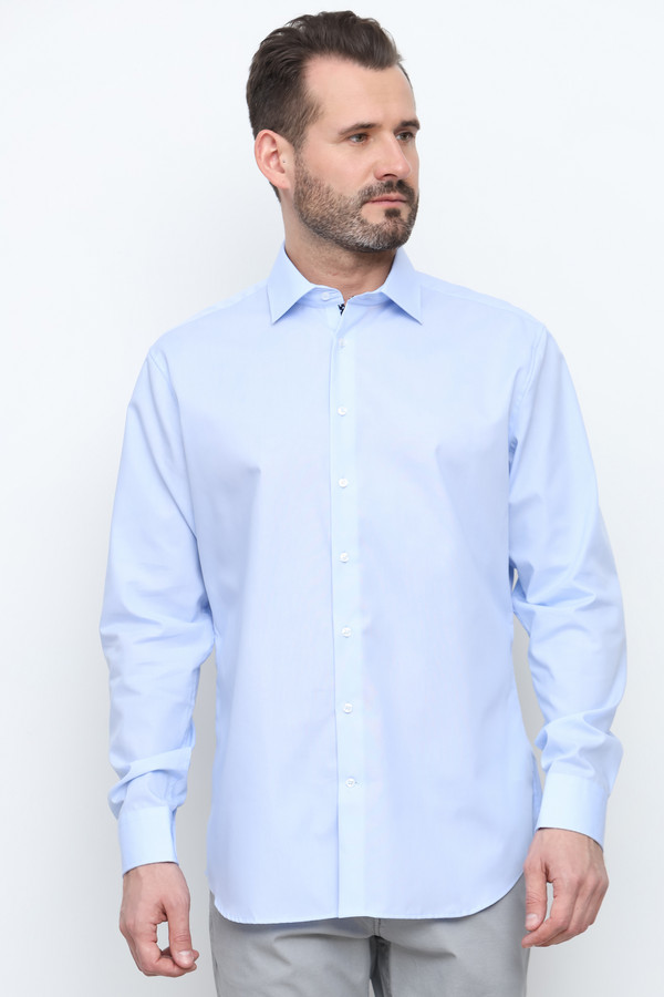 Рубашка с длинным рукавом Seidensticker голубого цвета