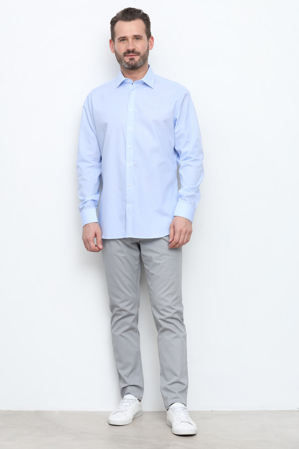 Рубашка с длинным рукавом Seidensticker, размер ворот 40, плечи 48, цвет голубой - фото 2