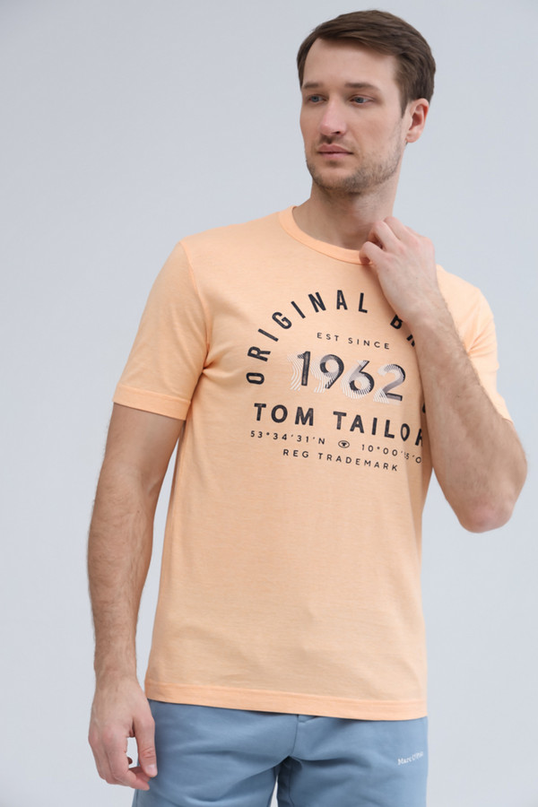 Футболкa Tom Tailor, размер 50-52, цвет оранжевый - фото 1