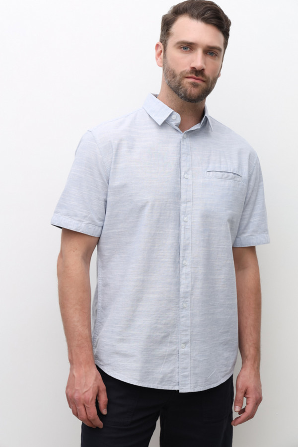 Мужские рубашки с коротким рукавом Tom Tailor, размер 62-64, цвет голубой - фото 1