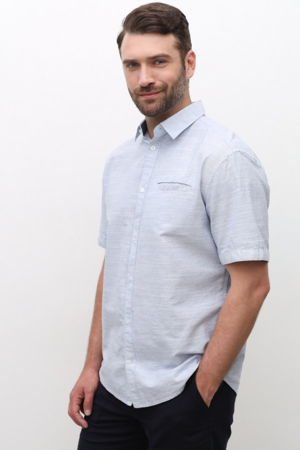 Мужские рубашки с коротким рукавом Tom Tailor, размер 62-64, цвет голубой - фото 3