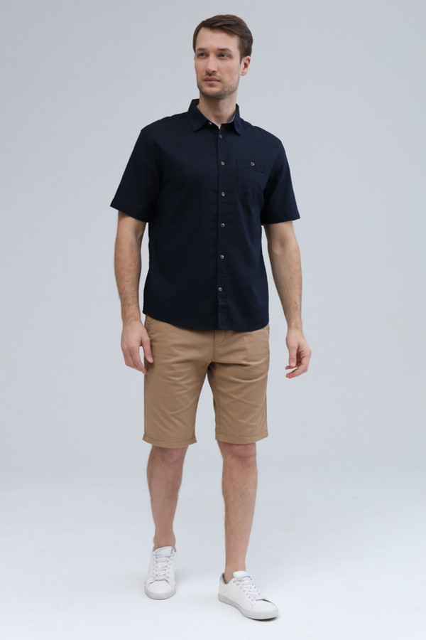 Мужские рубашки с коротким рукавом Tom Tailor, размер 58-60, цвет синий - фото 2