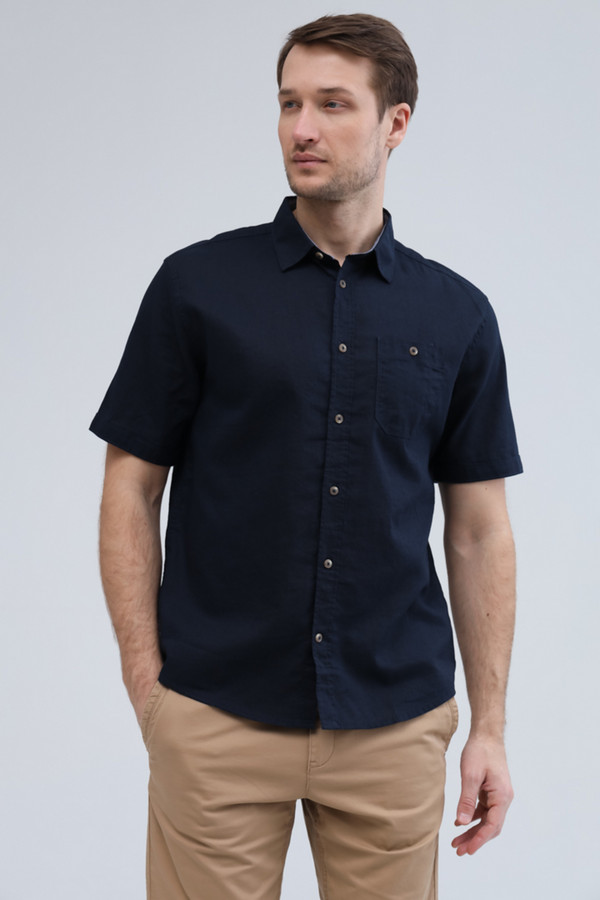 Мужские рубашки с коротким рукавом Tom Tailor, размер 58-60, цвет синий - фото 1