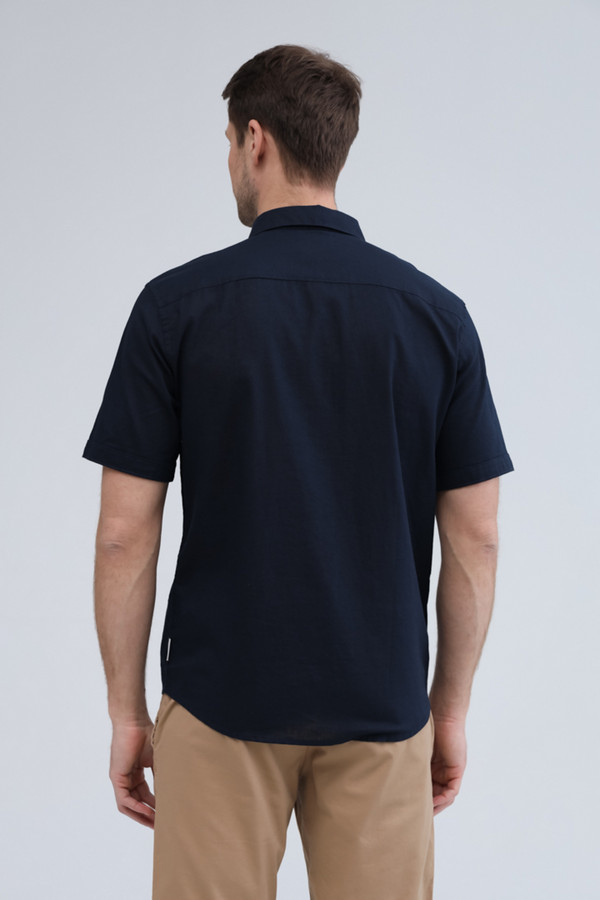 Мужские рубашки с коротким рукавом Tom Tailor, размер 58-60, цвет синий - фото 4