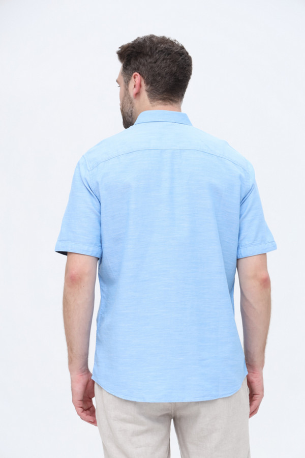 Мужские рубашки с коротким рукавом Tom Tailor, размер 54-56, цвет голубой - фото 5