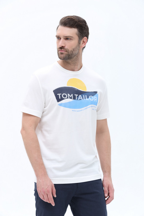 Футболкa Tom Tailor, размер 54-56, цвет белый - фото 1
