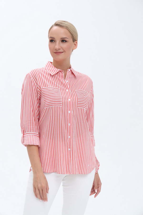 Рубашка с длинным рукавом Olsen, размер 52, цвет красный - фото 4