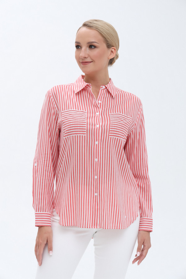 Рубашка с длинным рукавом Olsen, размер 50, цвет красный - фото 1