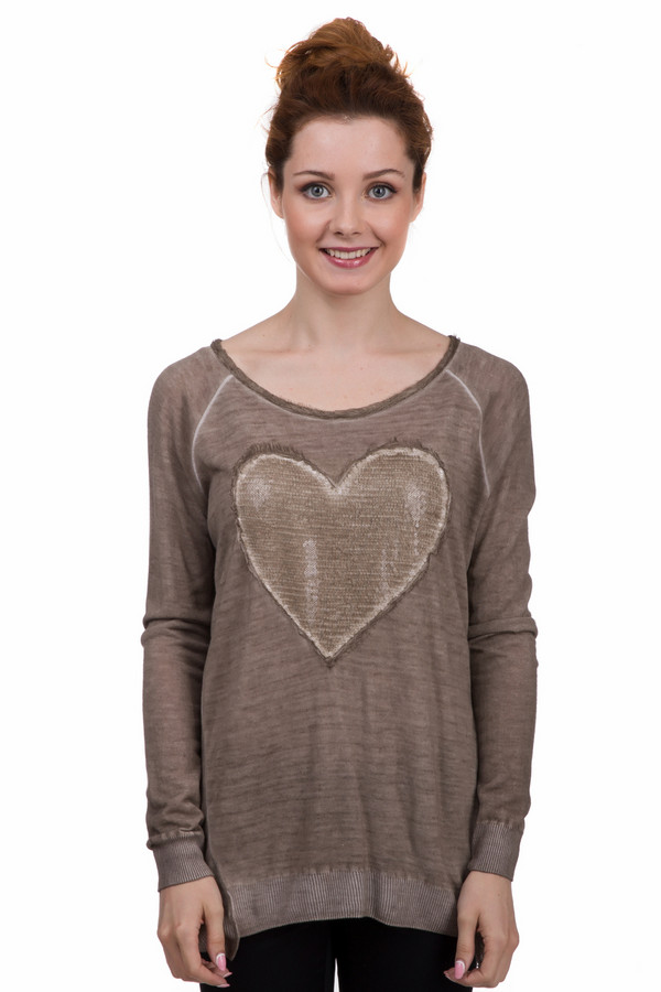 Пуловер Comma, размер 46, цвет коричневый - фото 1