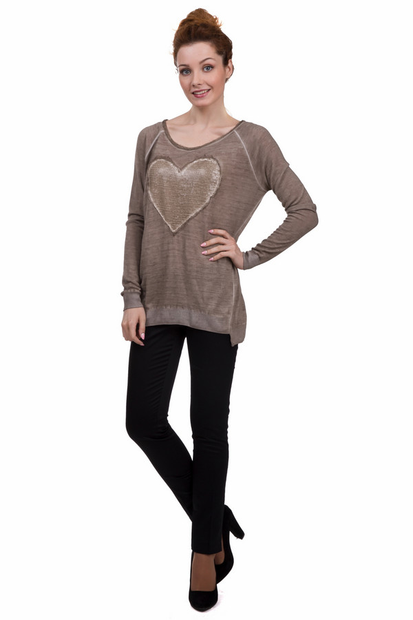Пуловер Comma, размер 46, цвет коричневый - фото 3