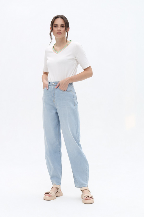 Модные джинсы Emporio Armani, размер 44-46(L32), цвет голубой - фото 2