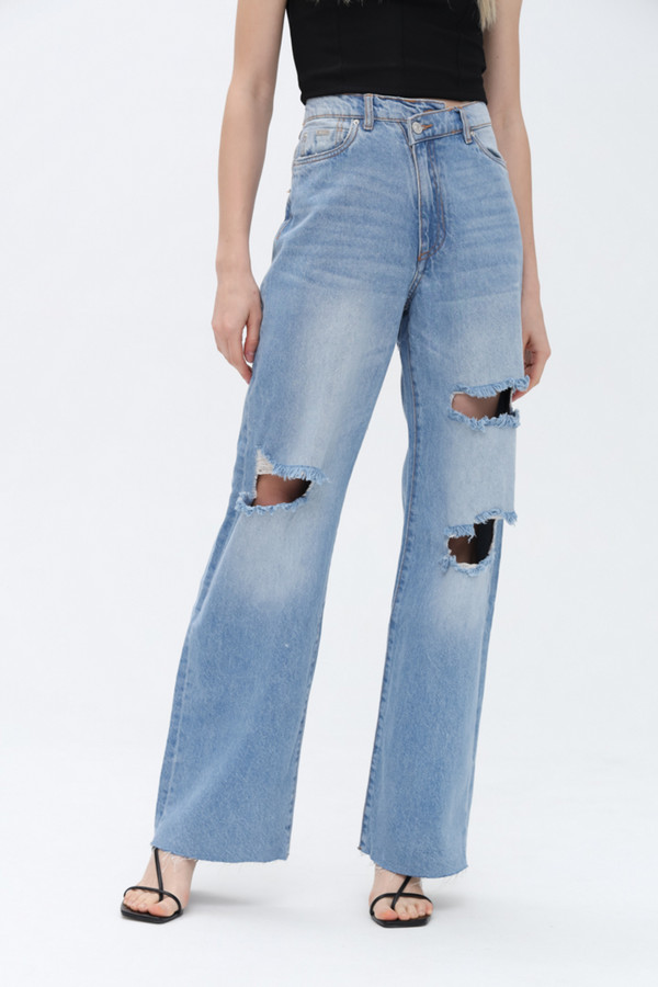 Модные джинсы Alcott, размер 46(L32), цвет синий - фото 3