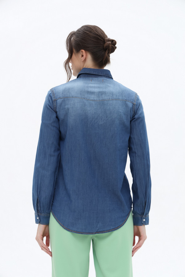 Рубашка с длинным рукавом Alcott, размер 44-46, цвет синий - фото 6