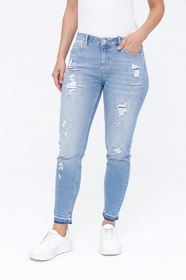 Модные джинсы Monari, размер 44, цвет голубой - фото 3