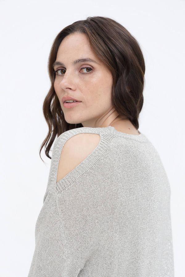 Пуловер Luisa Cerano, размер 42, цвет серебристый - фото 6