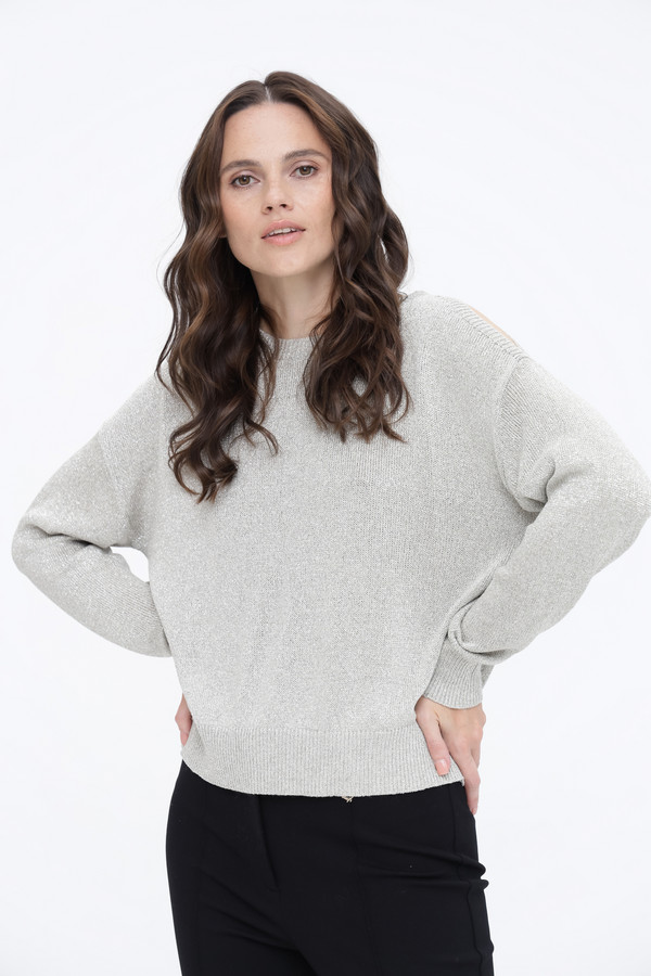 Пуловер Luisa Cerano, размер 42, цвет серебристый - фото 1