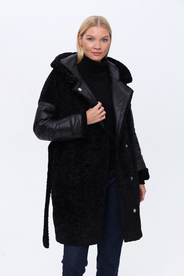 Пальто Electra style, размер 46, цвет чёрный - фото 1