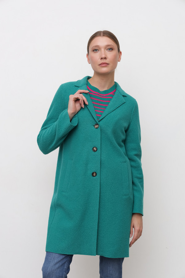Пальто Oui, размер 50, цвет зелёный