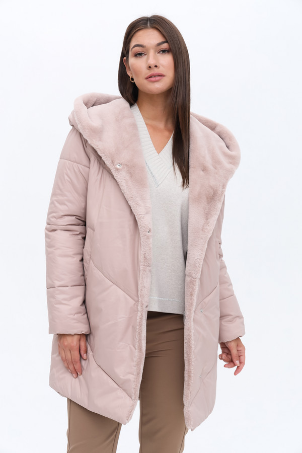 Пальто Electra style, размер 50, цвет розовый - фото 1