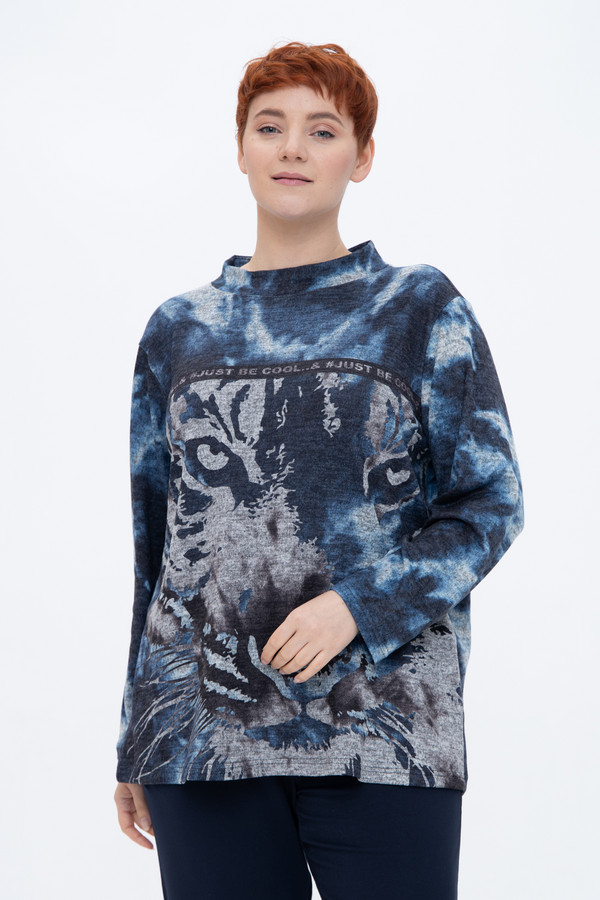 Пуловер Doris Streich, размер 54, цвет синий - фото 4