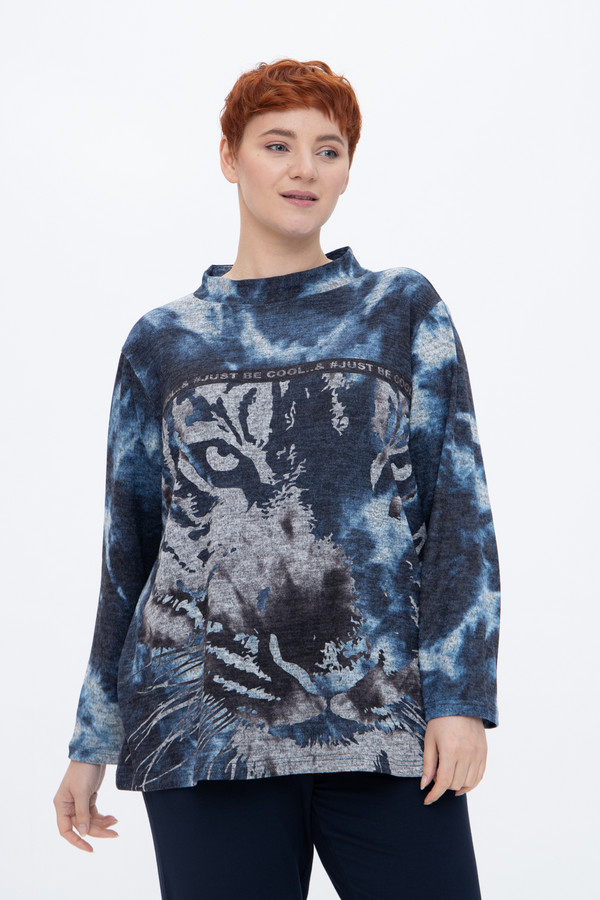 Пуловер Doris Streich, размер 54, цвет синий - фото 3