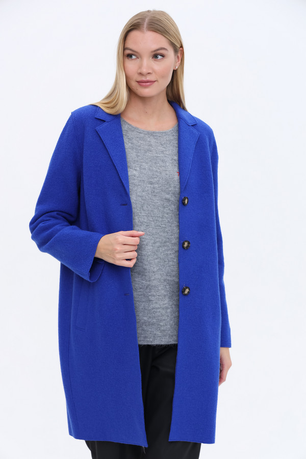 Пальто Oui, размер 46, цвет синий - фото 3