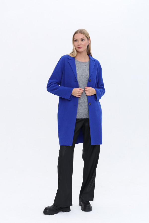 Пальто Oui, размер 46, цвет синий - фото 2
