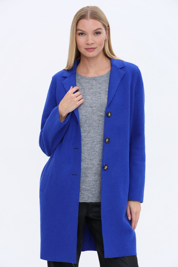 Пальто Oui, размер 46, цвет синий - фото 1