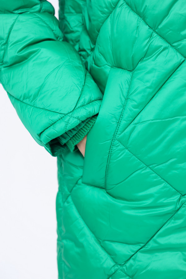 Пальто Oui, размер 52, цвет зелёный - фото 8