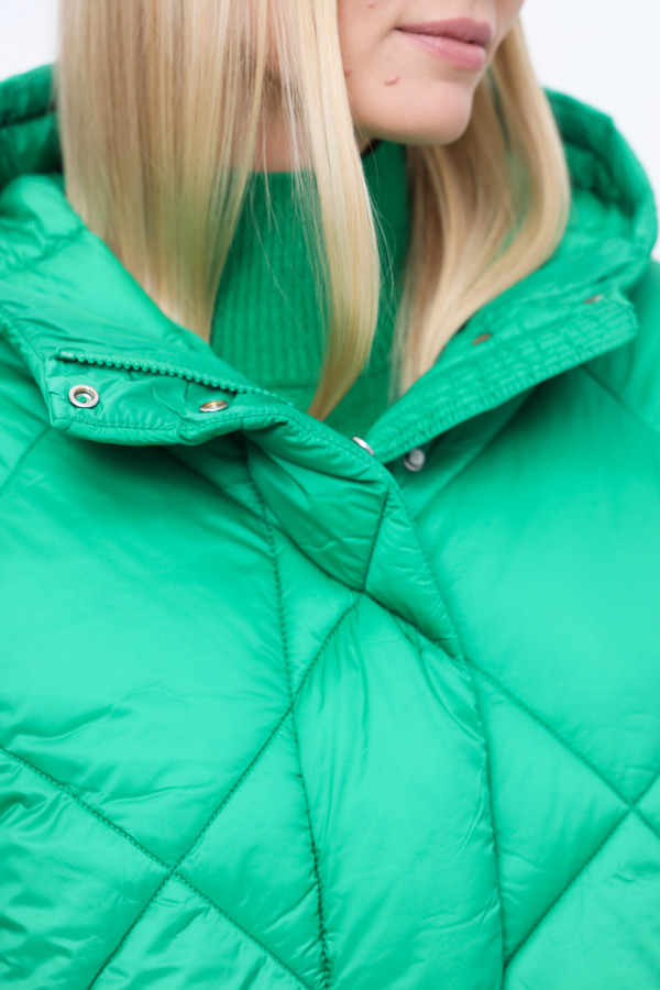Пальто Oui, размер 52, цвет зелёный - фото 6