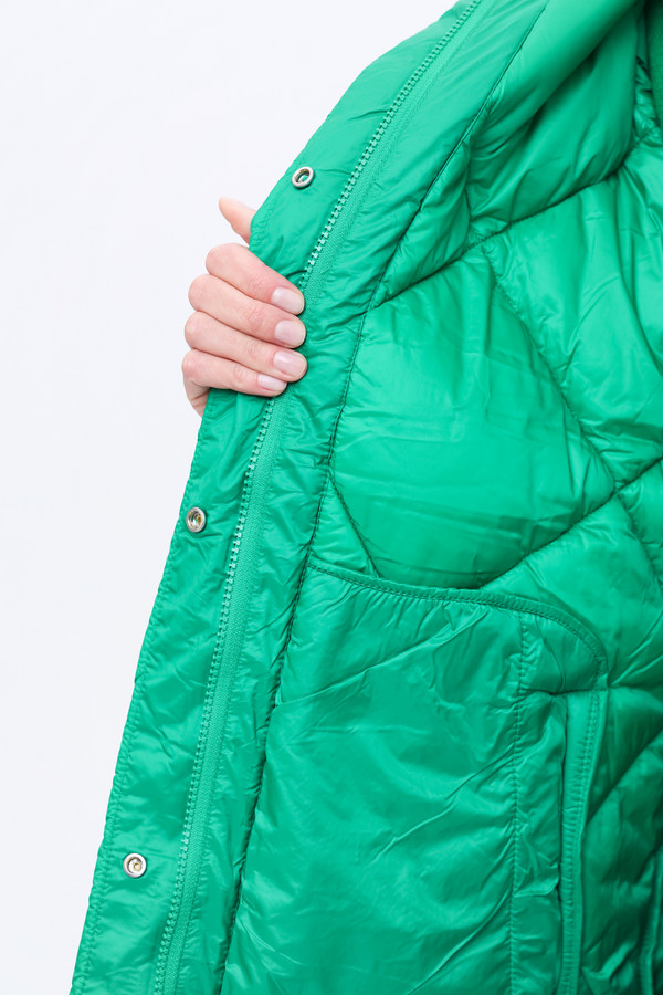 Пальто Oui, размер 52, цвет зелёный - фото 7