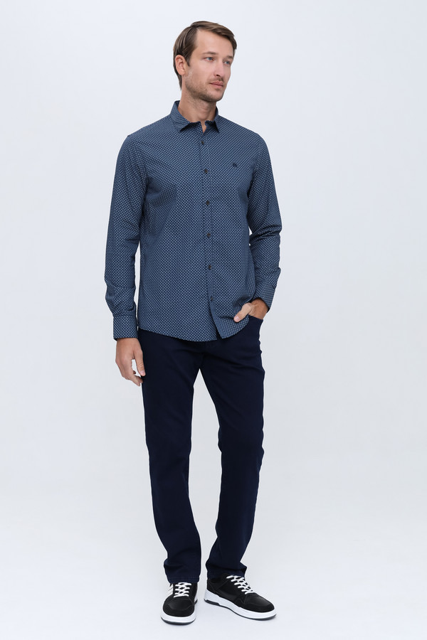 Рубашка с длинным рукавом Lerros, размер 54-56, цвет синий - фото 2