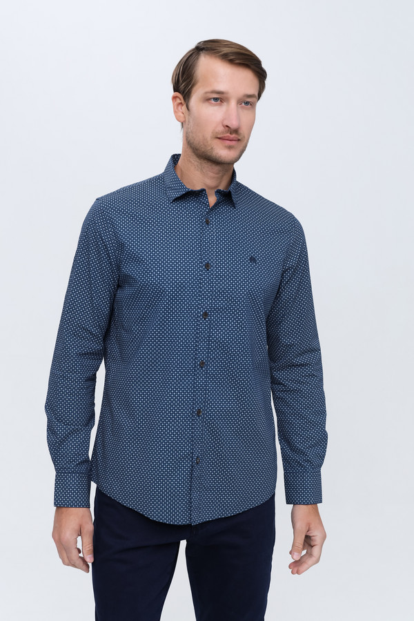 Рубашка с длинным рукавом Lerros, размер 46-48, цвет синий - фото 1
