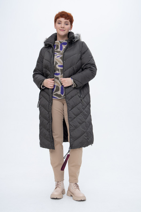 Пальто Lebek, размер 48, цвет серый - фото 2