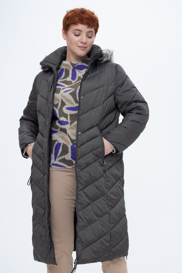 Пальто Lebek, размер 48, цвет серый - фото 3