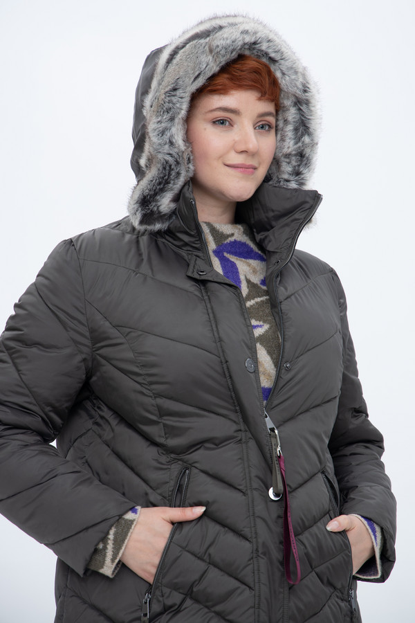 Пальто Lebek, размер 44, цвет серый - фото 7