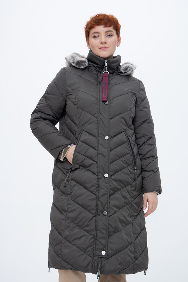 Пальто Lebek, размер 44, цвет серый - фото 4
