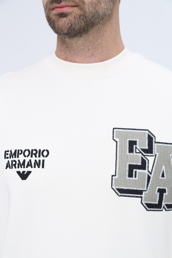 Джемпер Emporio Armani, размер 48, цвет белый - фото 6