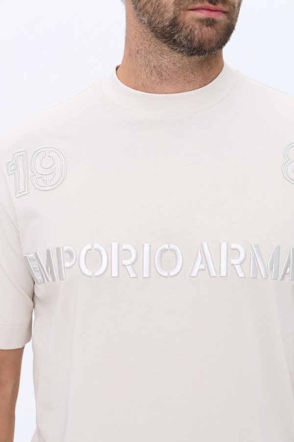 Футболкa Emporio Armani, размер 56, цвет бежевый - фото 5